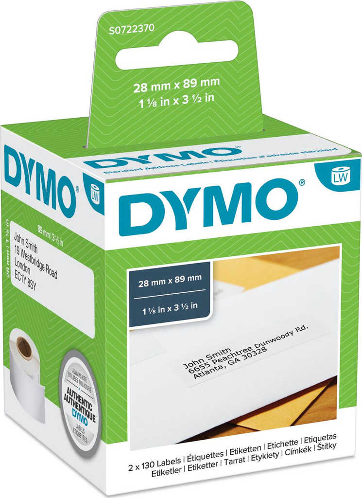 Dymo Adress-Etiketten 28 x 89 mm wei&szlig;
