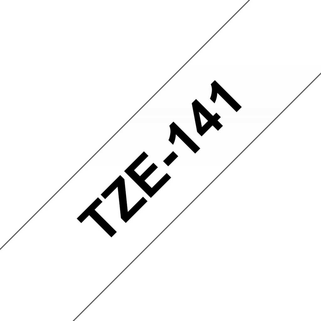 Brother TZe141 Schriftbandkassette 18mm&comma; schwarz auf farblos