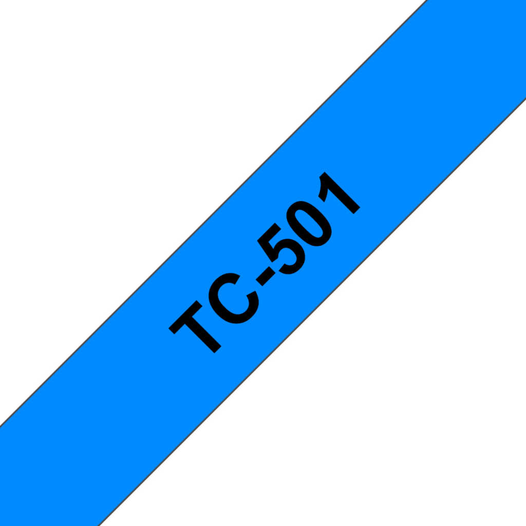 Brother TC501 Schriftbandkassette 12mm schwarz auf blau