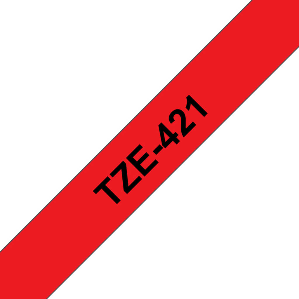 Brother TZe421 Schriftbandkassette 9mm&comma; schwarz auf rot