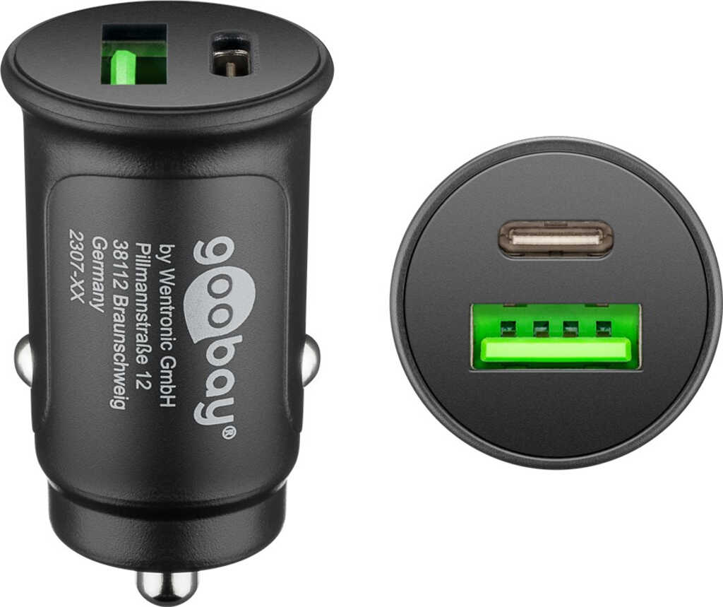 Goobay Dual-USB Auto Schnellladeger&auml;t USB-C