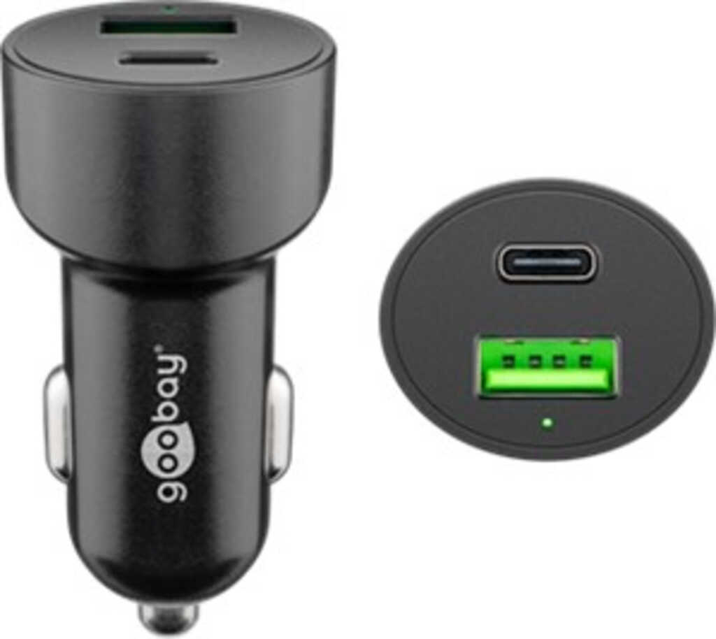 Goobay Dual-USB Kfz Auto-Schnellladeger&auml;t USB-C PD 48W