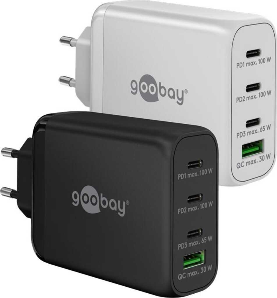 Goobay USB-C PD GaN Multiport-Schnellladeger&auml;t &lpar;100 W&rpar; schw&period;