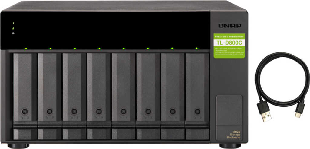 QNAP Expansion Unit TL-D800C&comma; USB-C 3&period;1