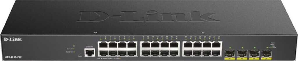 D-Link DGS-1250 Rackmount Gigabit Smart Switch&comma; 24x RJ-45&comma; 4x SFP&plus;&comma; Backplane&colon; 128Gb&sol;s&comma; Metallgeh&auml;use
