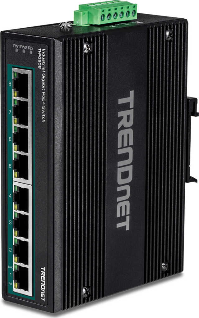 TRENDnet TI Hardened Industrial Railmount Gigabit Switch&comma;