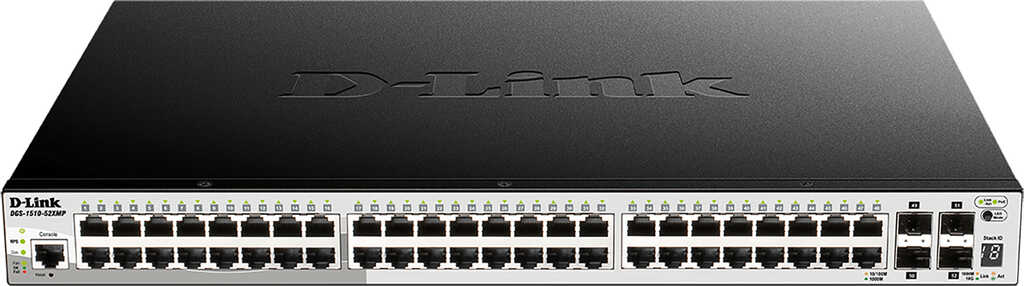 D-Link DGS-1510 Desktop Gigabit Smart Stack Switch&comma; 16x 16x RJ-45&comma; 2x SFP&comma; 2x SFP&plus;&comma; Backplane&colon; 76Gb&sol;s&comma; Metallgeh&auml;use