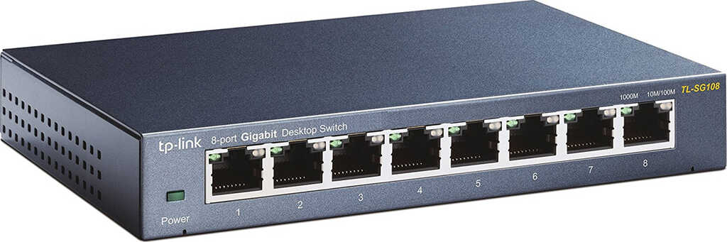 8-Port TP-Link TL-SG108 Desktop Gigabit Switch&comma; 8x RJ-45&comma;