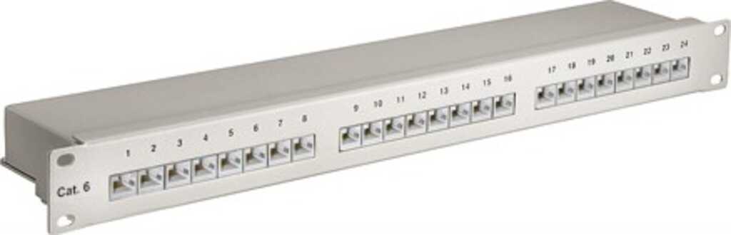 19 Zoll &sol;HE1 Cat&period;6 Ethernet Patch Panel 24-Port STP