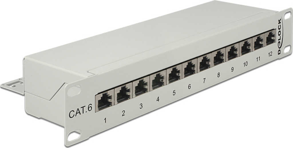 DeLock Cat&period;6 10  Patchpanel 12 Port grau