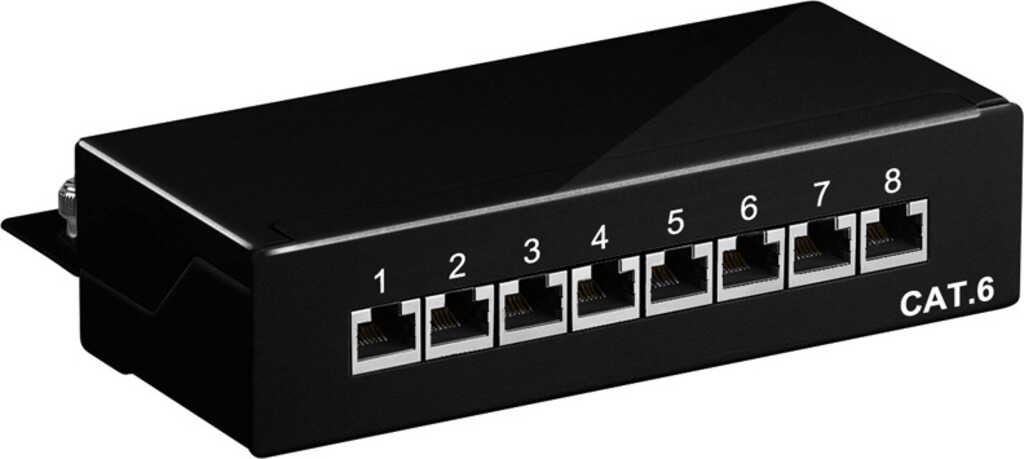 8-Port goobay Cat&period;6 Ethernet Patch Panel STP Geschirmt