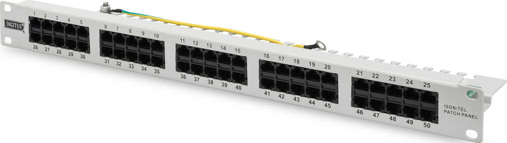 19 Zoll&sol; 1HE Digitus Patchpanel 50-Port Cat&period;3 ISDN&comma; beige