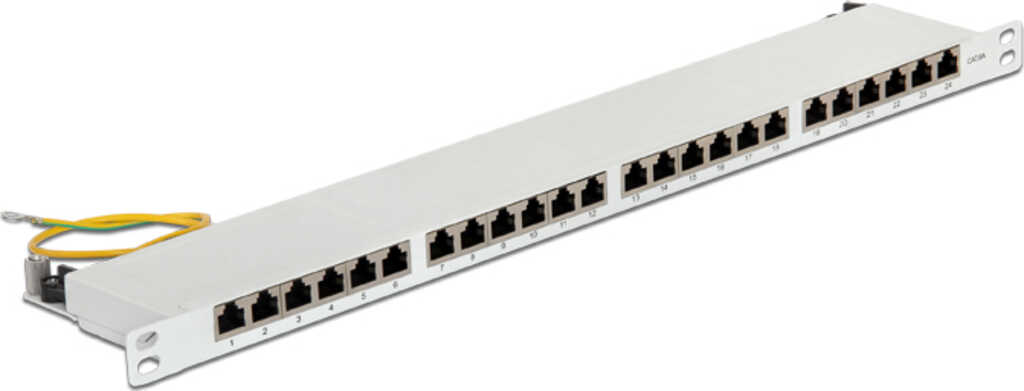 Delock 19  Patchpanel 24 Port Cat&period;6 0&comma;5 HE grau