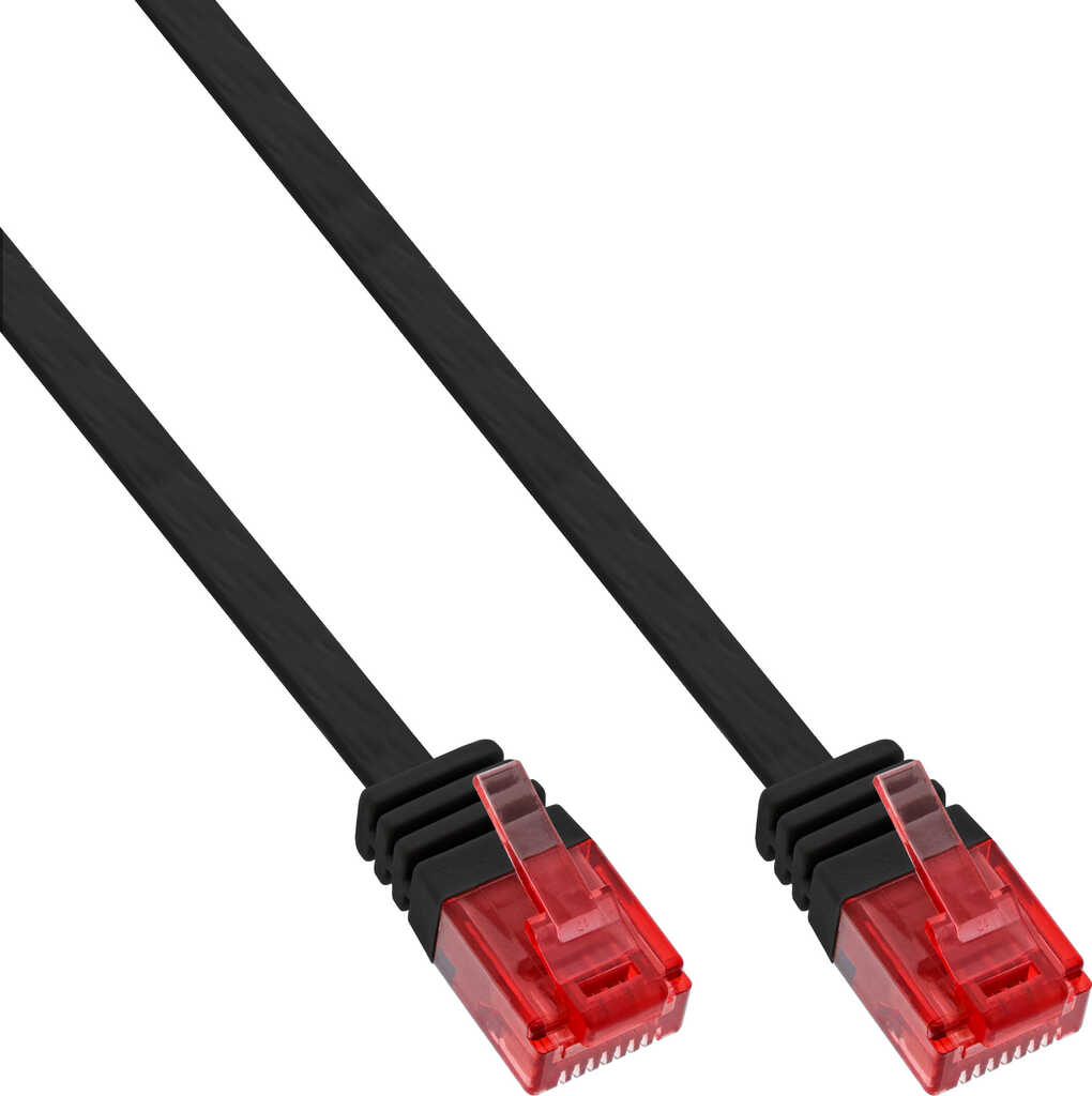 2m Patchkabel Flachband Cat&period;6 U&sol;UTP schwarz
