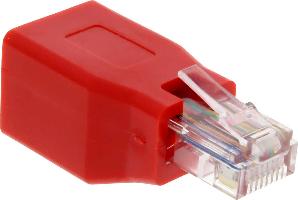 Crossover Adapter&comma; RJ45 Buchse&sol;Stecker&comma; kurz Inline
