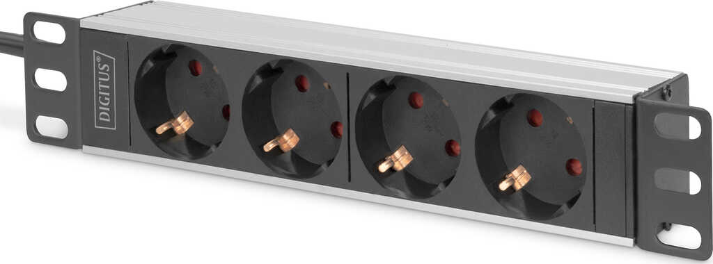 Digitus 10 Steckdosenleiste mit Aluminiumprofil&comma; 4-fach