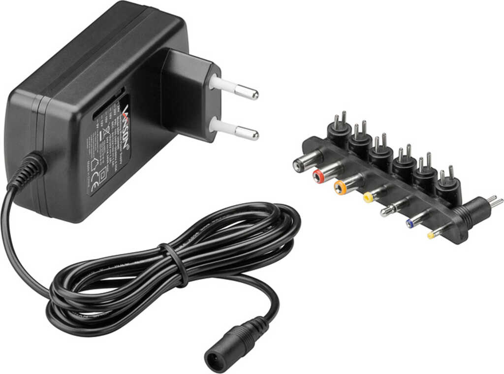 goobay 9-24 V Universal-Netzteil 1&comma;5A inkl&period; 8 DC-Adaptern