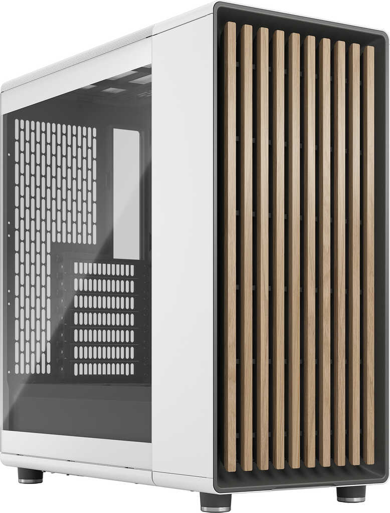 Fractal Design North Chalk White TG Clear&comma; Glasfenster&comma; ATX-MidiTower&comma; Front aus Echtholz