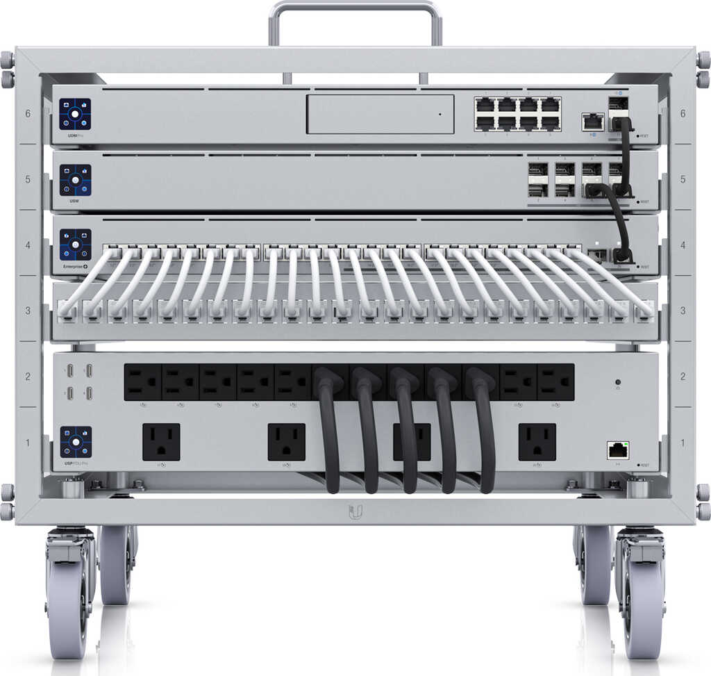 Ubiquiti Toolless Mini Rack 6U Serverschrank mit Rollen&comma;