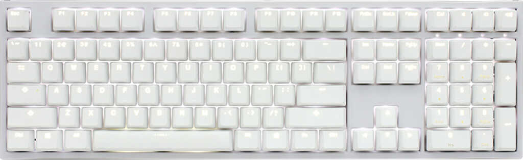 Ducky One 2 PBT wei&szlig;&comma; LEDs wei&szlig;&comma; MX-Blue&comma; USB&comma; DE Layout