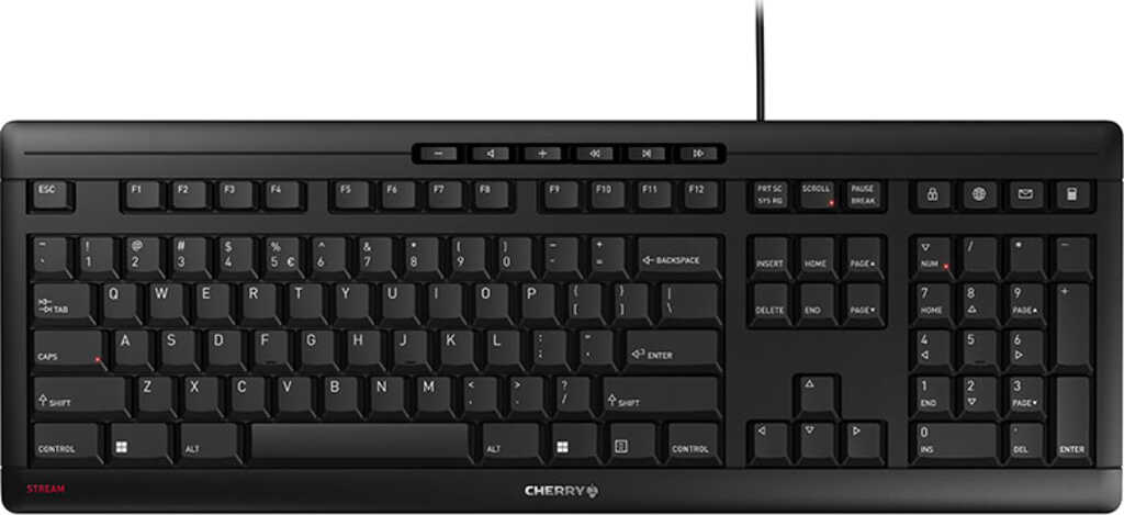Cherry Stream Keyboard 2019 schwarz&comma; Layout&colon; US&comma; Rubber
