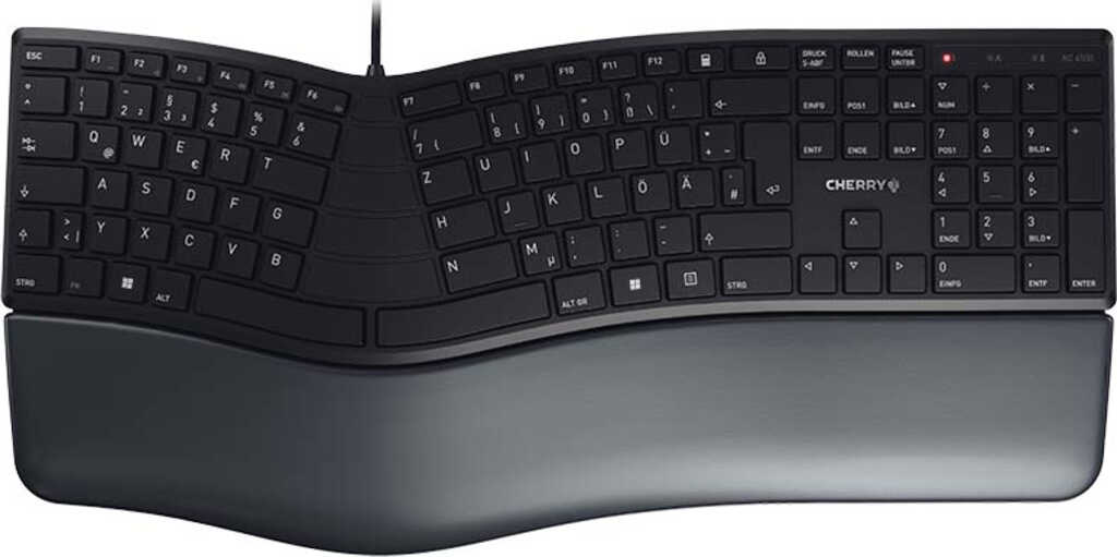 Cherry KC 4500 Ergo schwarz&comma; Layout&colon; DE&comma; Rubber Dome&comma;