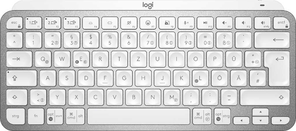 Logitech MX Keys Mini Pale Grey&comma; Layout&colon; DE&comma; Rubber Dome&comma; Tastatur