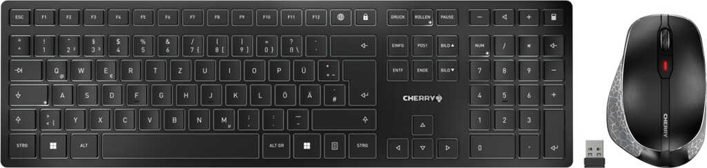 Cherry DW 9500 Slim schwarz&sol;grau&comma; Layout&colon; DE&comma; Tastatur