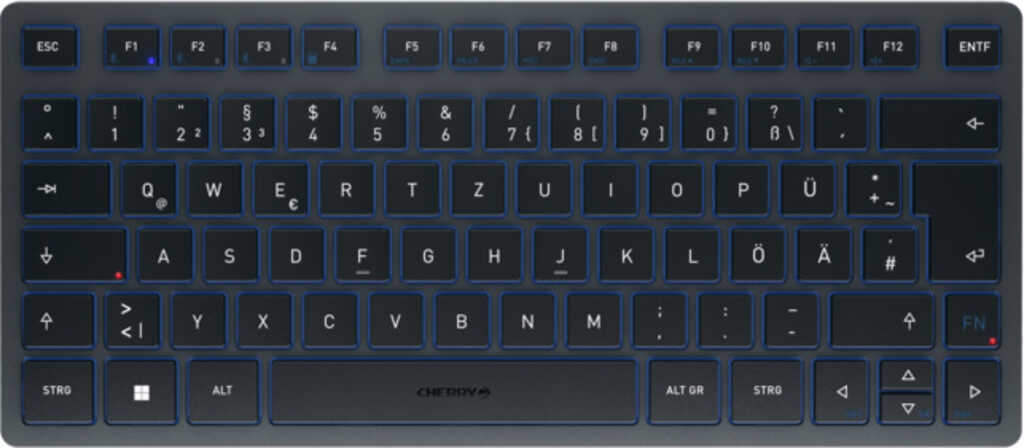 Cherry KW 7100 Mini BT&comma; Layout&colon; DE&comma; Rubber Dome&comma; Cherry