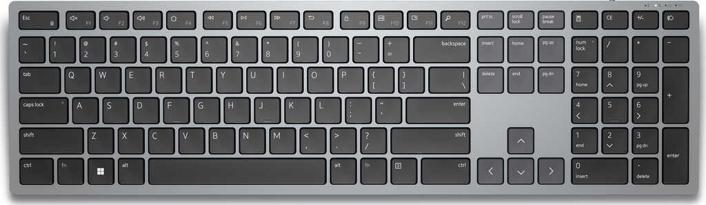Dell KB700 Multi-Device Wireless Keyboard Titan Gray&comma; grau&sol;schwarz&comma; USB&sol;Bluetooth&comma; DE