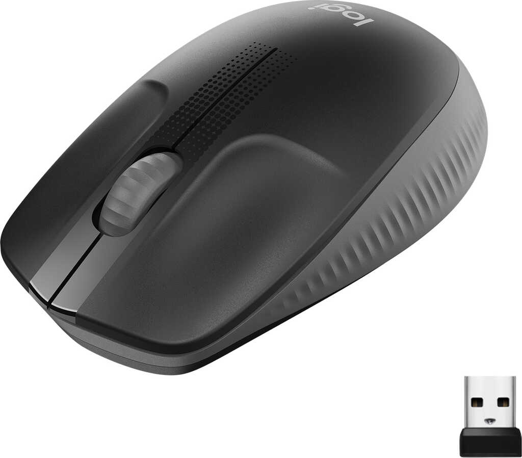 Logitech M190 Full-Size Wireless Mouse dunkelgrau&comma; USB