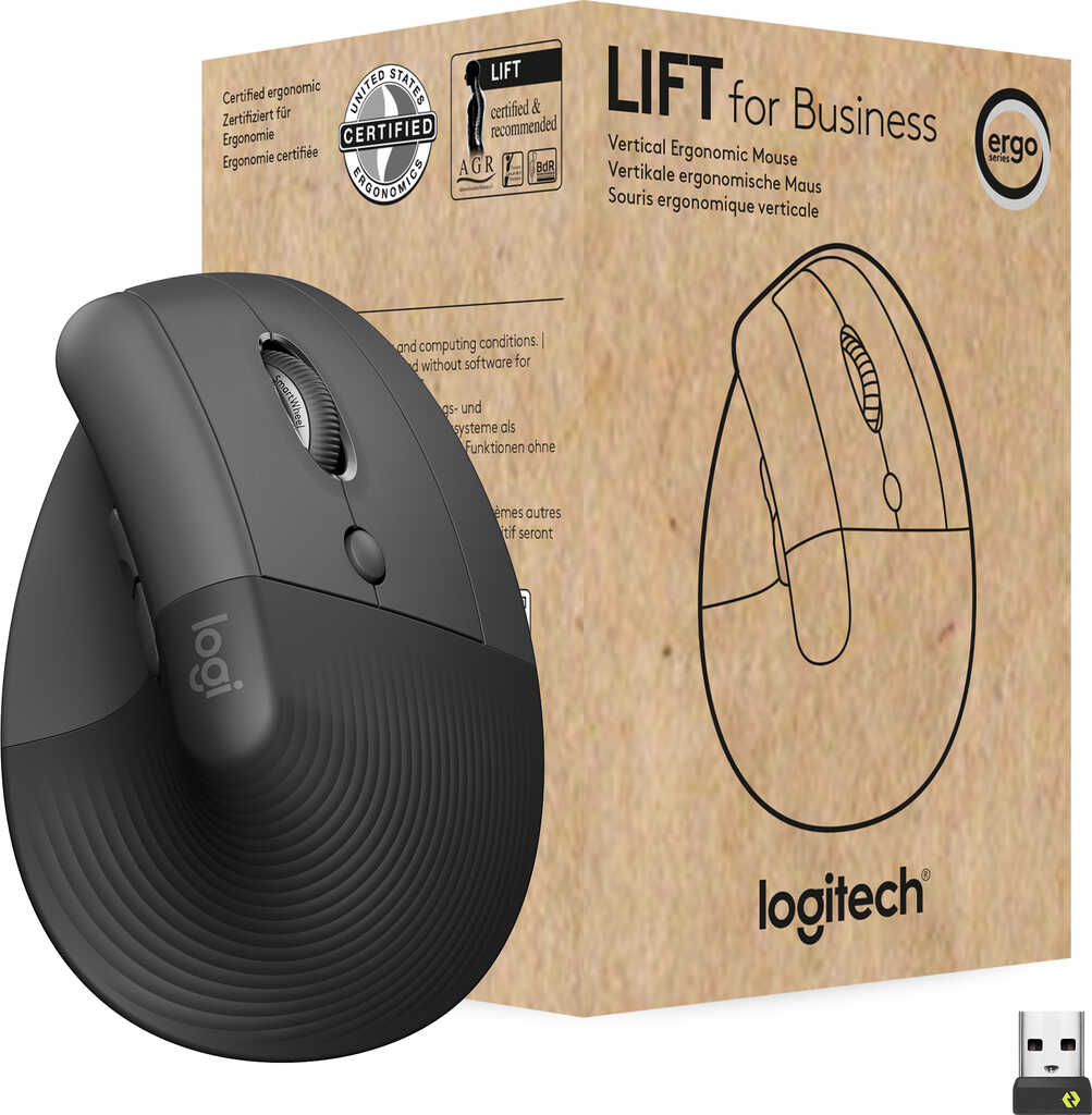 Logitech Lift for Business&comma; Maus&comma; rechtsh&auml;nder &lpar;vertikal&rpar;