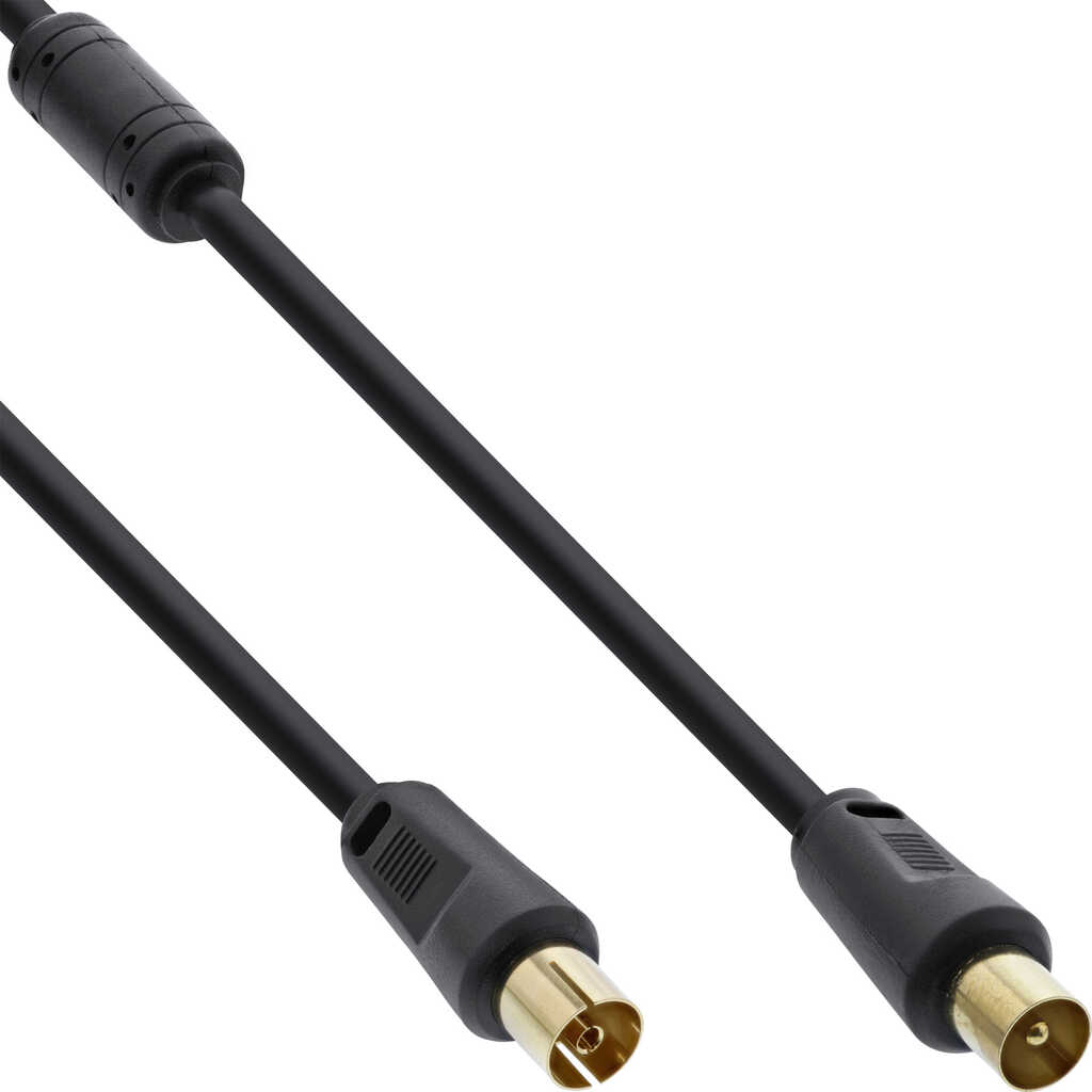 1m Antennenkabel InLine Premium schwarz