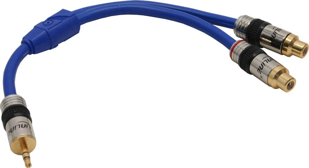 0&comma;25m Audio-Kabel 2x Cinch&sol; 1x Klinke 3&comma;5mm Buchse&sol;Stecker