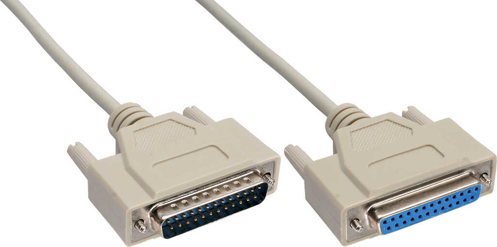 2m Seriell-Kabel Stecker&sol; Buchse&comma; 25-pol