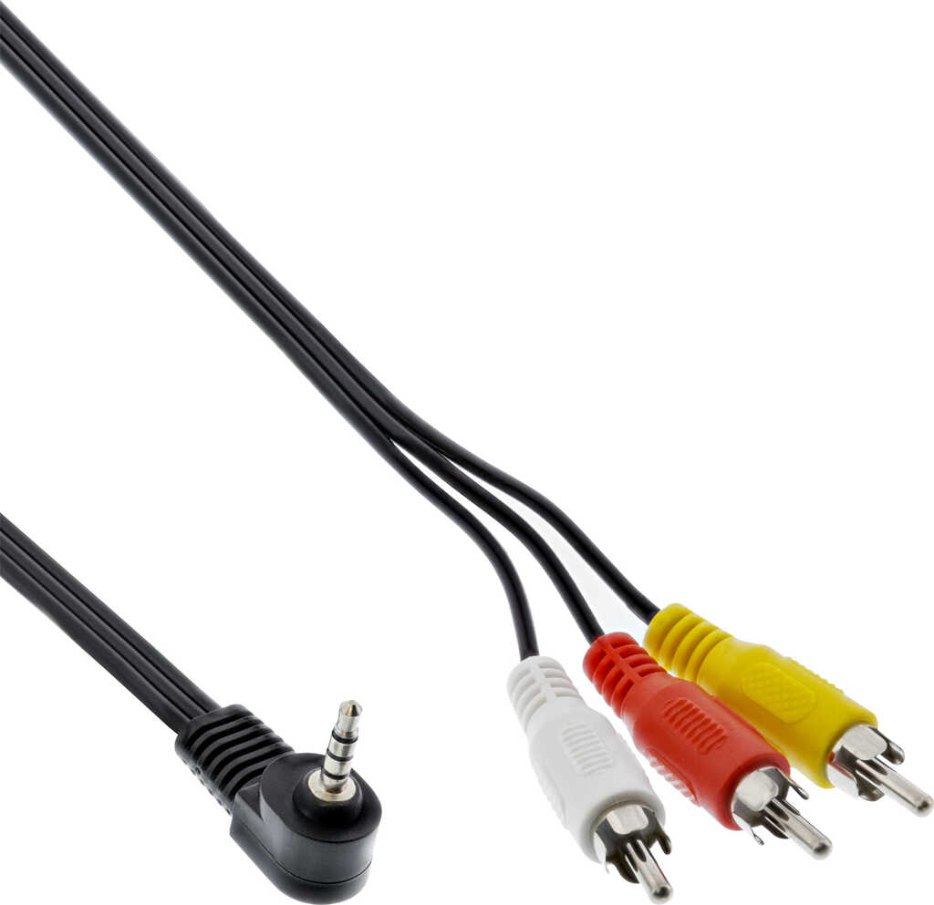 1&comma;5m Audio&sol;Video Kabel&comma; 3&comma;5mm 4pol Stecker auf 3x Cinch