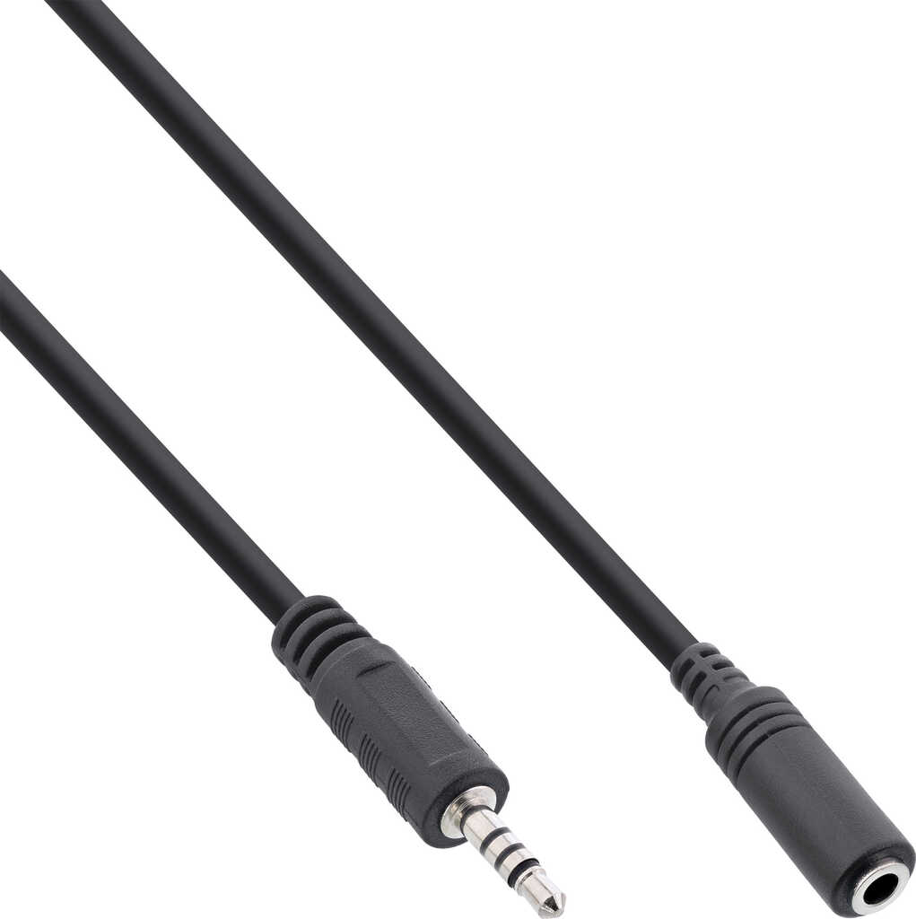0&comma;2m Klinken-Kabel 4pol&period; 2&comma;5mm Stecker auf 4pol 3&comma;5mm Buchse