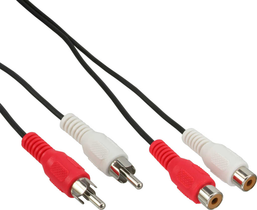 2&comma;5m 2x Cinch Stecker auf 2x Cinch Buchse InLine