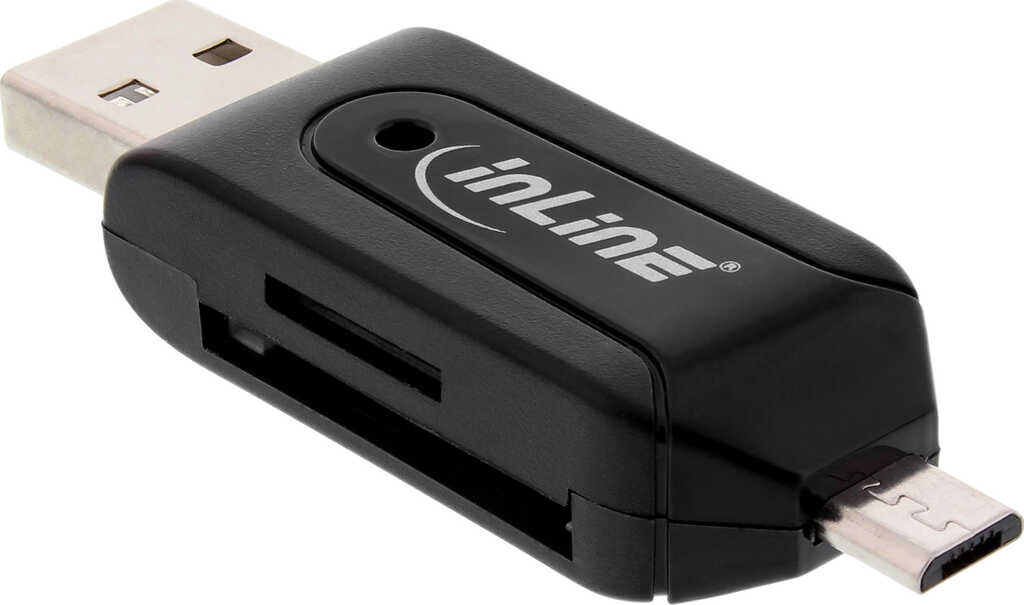 InLine OTG Dual Card Reader SD &plus; microSD&comma; f&uuml;r Android &plus; PC