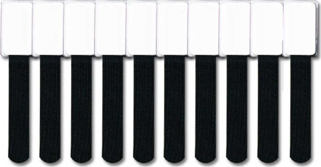 10x LTC MINI Klett-Kabelbinder mit Label schwarz