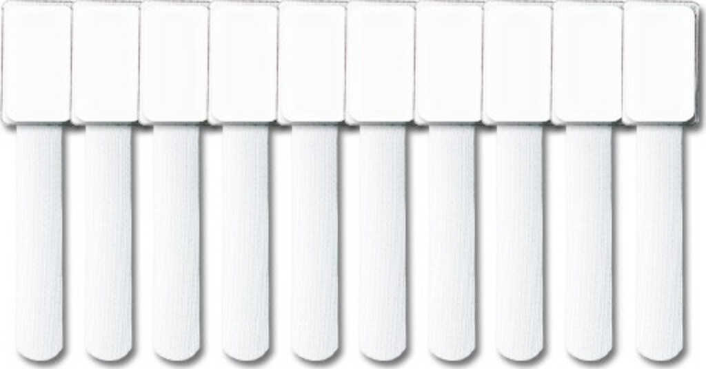 10x LTC MINI Klett-Kabelbinder mit Label wei&szlig;