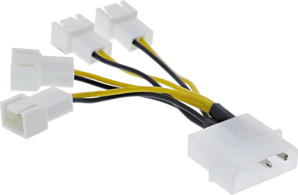 InLine L&uuml;fter Adapterkabel&comma; 4x L&uuml;fter 3pol&period; an 13&comma;34cm 5&comma;2 