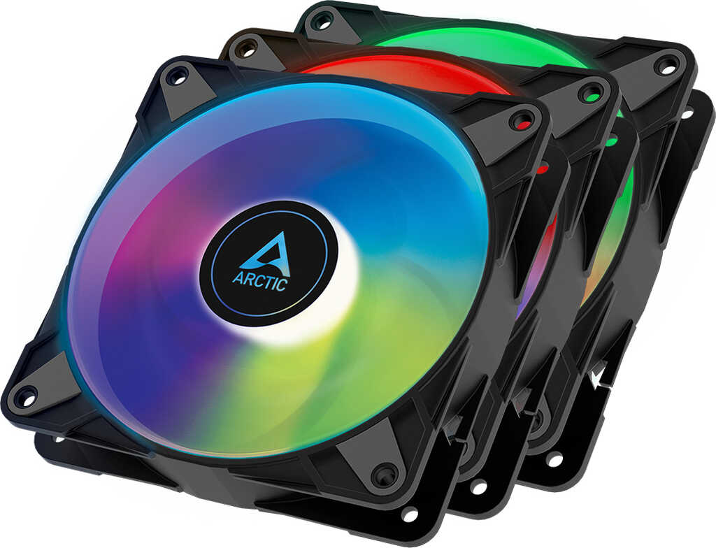 3er-Pack Arctic P12 PWM PST A-RGB schwarz&comma; 120x120x25mm&comma;