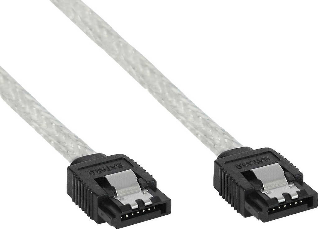 0&comma;3m SATA 6Gb&sol;s-Kabel InLine rund&comma; mit Lasche