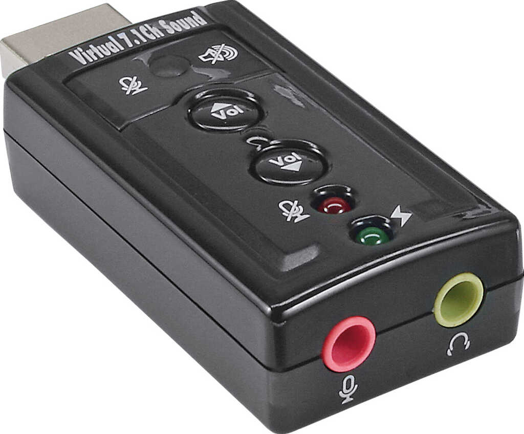 InLine USB Audio Adapter&comma; virtueller 7&period;1 Surround Sound