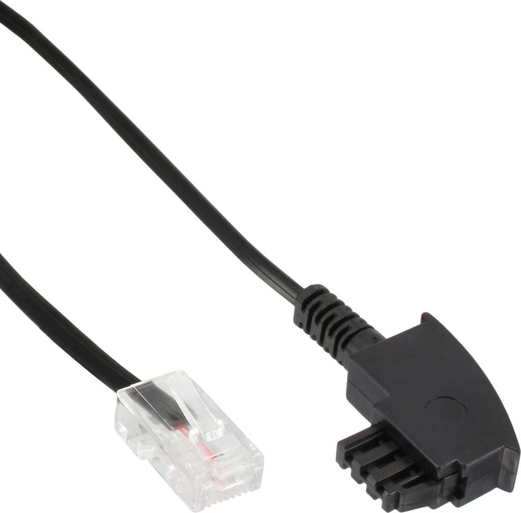 0&comma;5m InLine TAE-F Kabel f&uuml;r DSL-Router&comma; TAE-F Stecker an RJ4