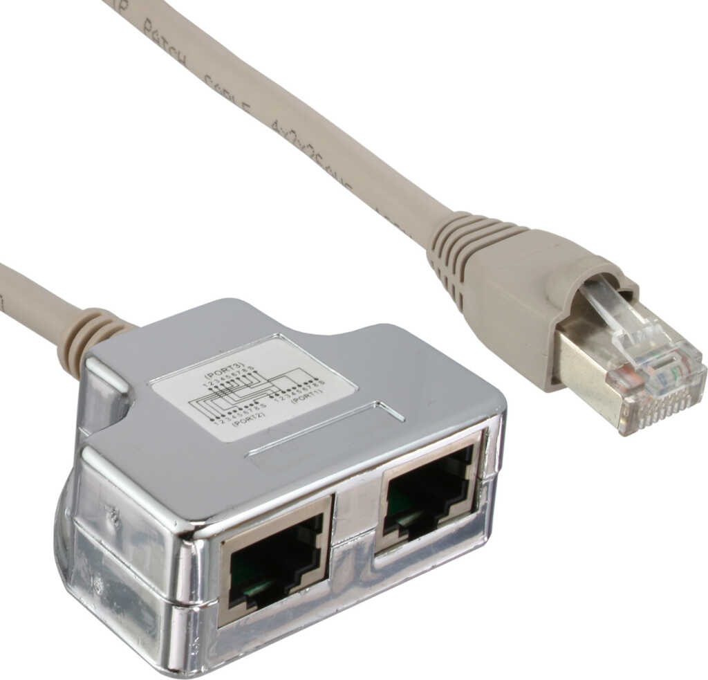 0&comma;15m InLine&reg; Cat&period;5e T-Adapter &lpar;Port-Doppler&rpar;&comma; RJ45 Stecker