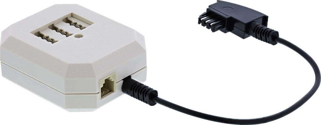 0&comma;2m InLine TAE Adapter&comma; TAE-F Stecker an TAE NFN &plus; RJ11 Bu