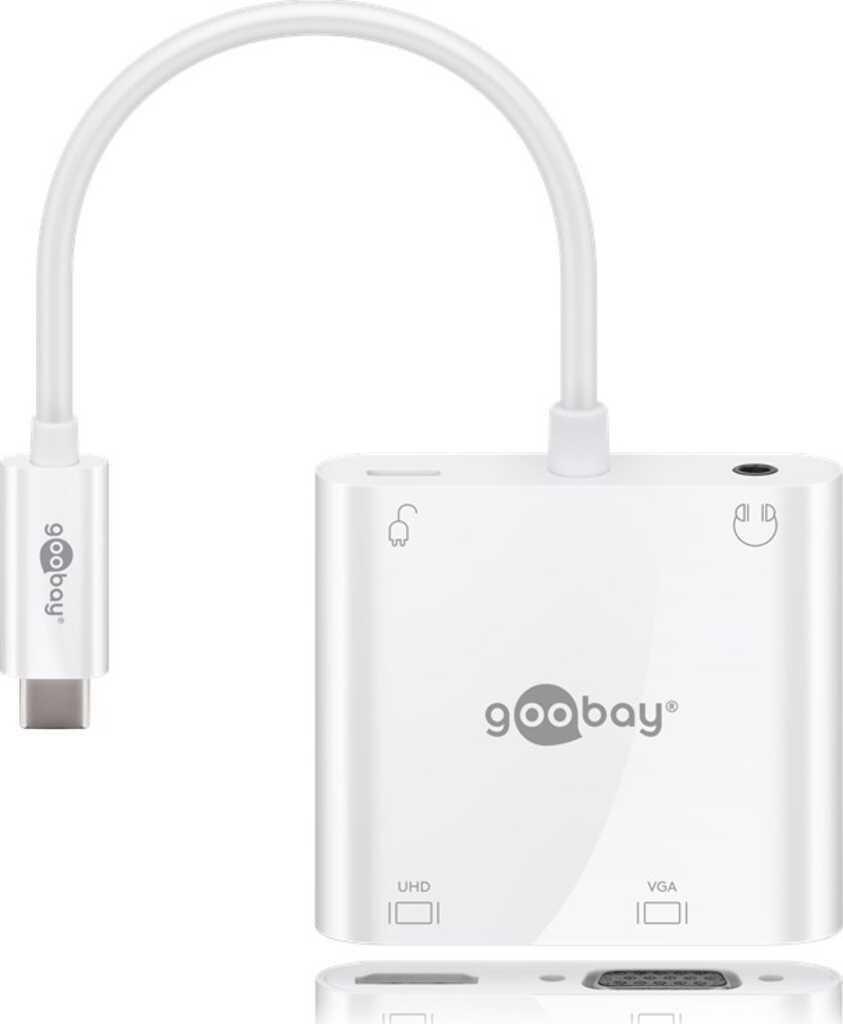 goobay USB-C Multiport-Adapter &gt; HDMI&plus;VGA&plus;PD 100W