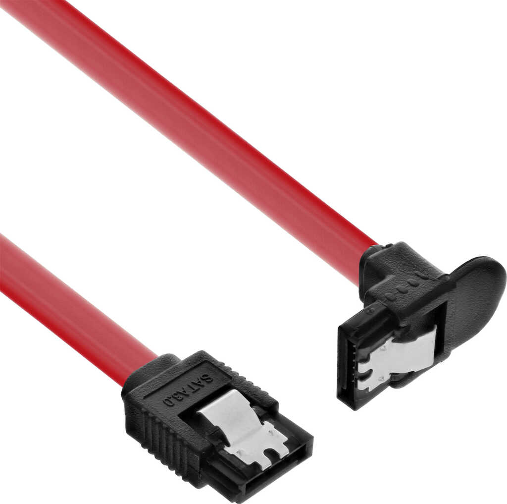 0&comma;75m SATA 6Gb&sol;s-Kabel mit Lasche&comma; gewinkelt&comma; InLine